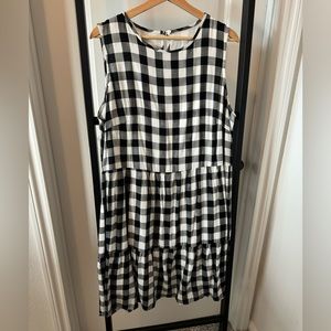 Checkered babydoll dress